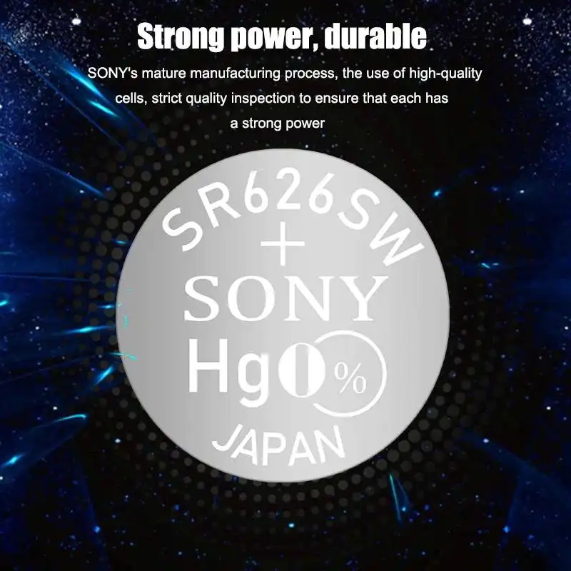 بطارية الساعة 1.55 فولت - Batterie pile montre Sony 377 SR626SW Bouton de 1.55V 8mAh - الصورة 2