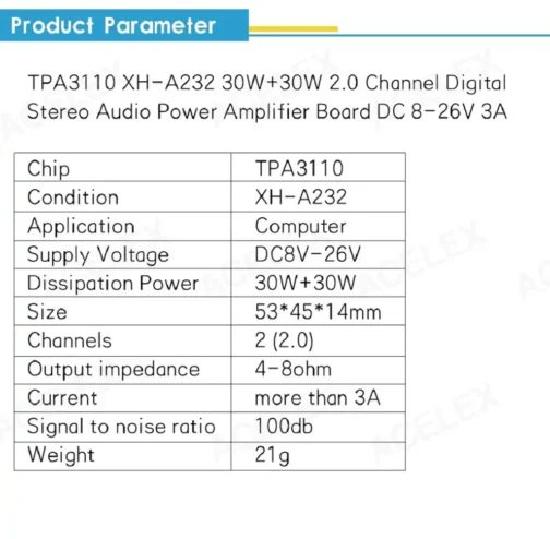 ⁦مكبر الصوت ستيريو 30 واط مزدوج - Amplificateur d'audio stéréo XH-A232 30w+30w⁩ - الصورة ⁦5⁩