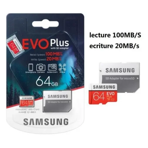 بطاقة الذاكرة سامسونغ 64 جيغا - Carte mémoire SAMSUNG 64GB classe10