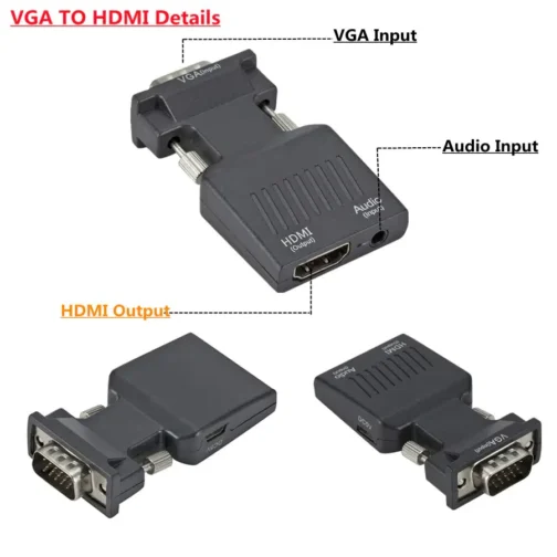 ⁦محول اشارة الفيديو  VGA to HDMI Compatible Converter⁩ - الصورة ⁦5⁩