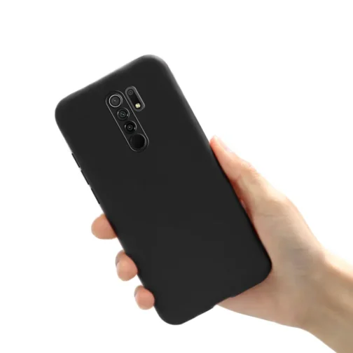 غلاف للهاتف أسود - Pochette case smart phone Silicone case Noire Redmi 9