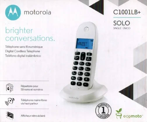 ⁦هاتف موتورولا المنزلي اللاسلكي - téléphone sans fil Motorola C1001LB+ Blanc⁩ - الصورة ⁦2⁩