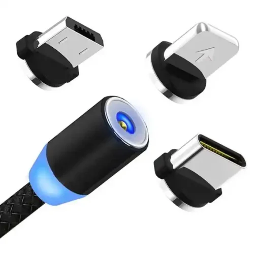 ⁦كابل 3 في 1 متعدد مغناطيسي - Cable Charge 3 in 1: Type-C +Micro +Iphone 2.0A Magnétique⁩ - الصورة ⁦2⁩