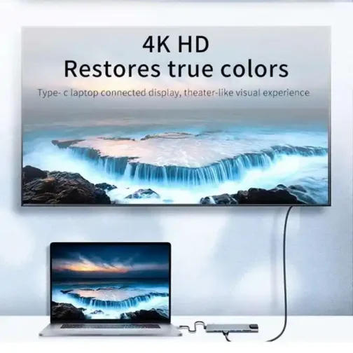 ⁦محول 8 في 1 للحاسوب - Adaptateur USB 8 en 1 Type-C pour Ordinateur Portable Macbook⁩ - الصورة ⁦2⁩