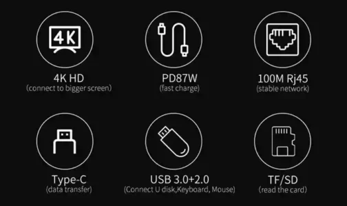 ⁦محول 8 في 1 للحاسوب - Adaptateur USB 8 en 1 Type-C pour Ordinateur Portable Macbook⁩ - الصورة ⁦5⁩