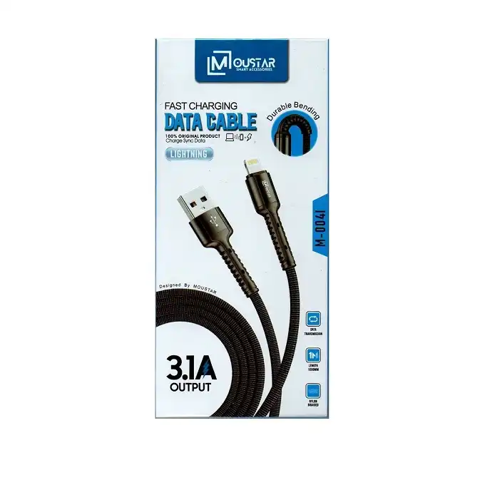 كابل للشحن – Cable de Charge IPhone MOUSTAR 3.1A M-004I