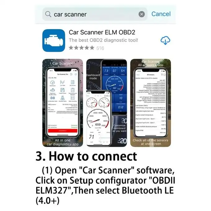 فاحص الأخطاء للسيارات - Scanner ELM327 V2.1 OBD2, outil de Diagnostic de voiture via Bluetooth - الصورة 4